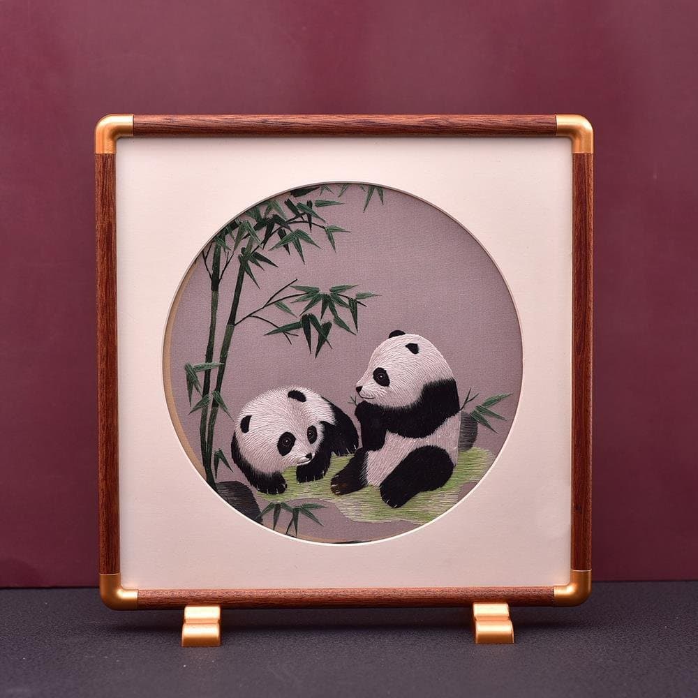 Shu Embroidery Panda Double-Sided Silk Screen
